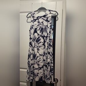 Anne Klein Black and White Floral Maxi Dress